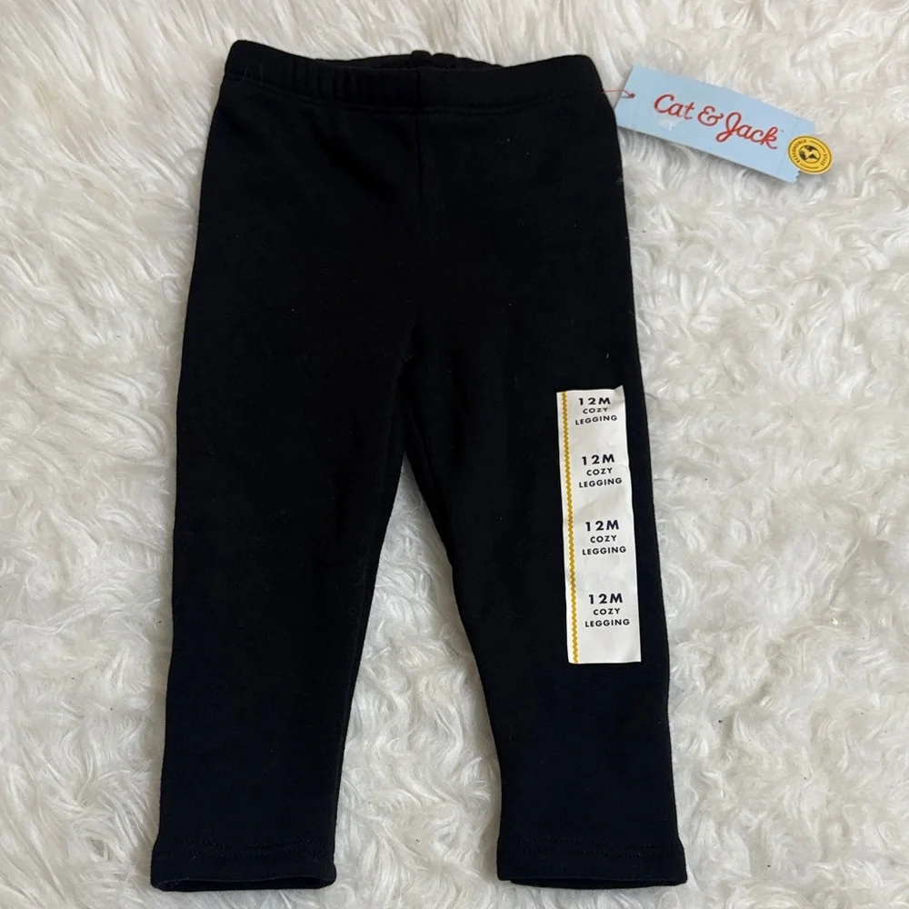 NWT Cat & Jack Black Cozy Legging Size 12M